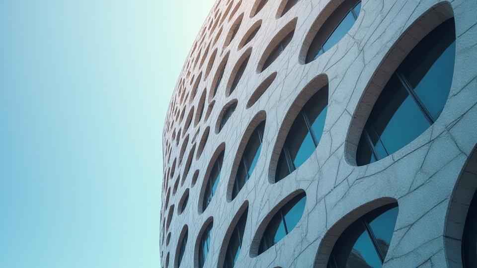 Toma de dron de una impresionante obra arquitectónica moderna