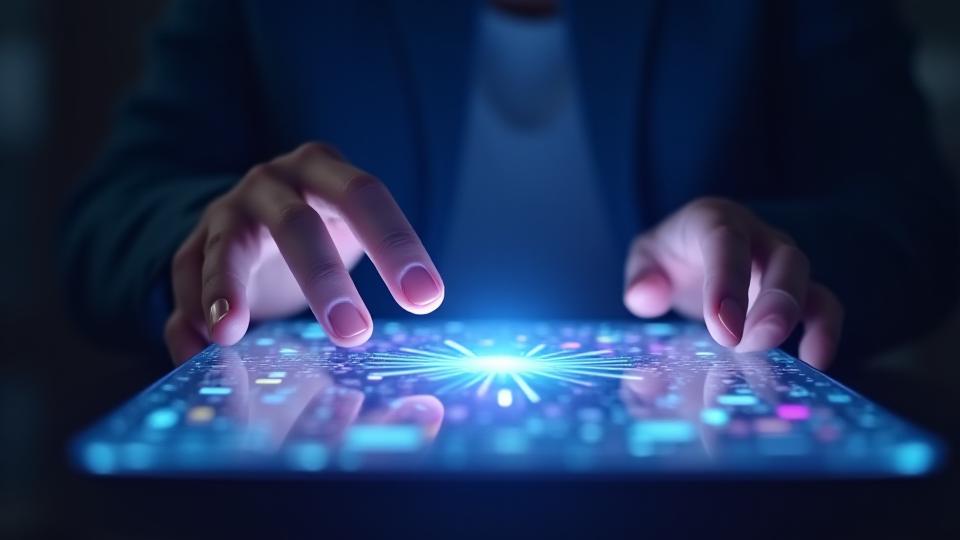 Escena de un video corporativo destacando innovación tecnológica